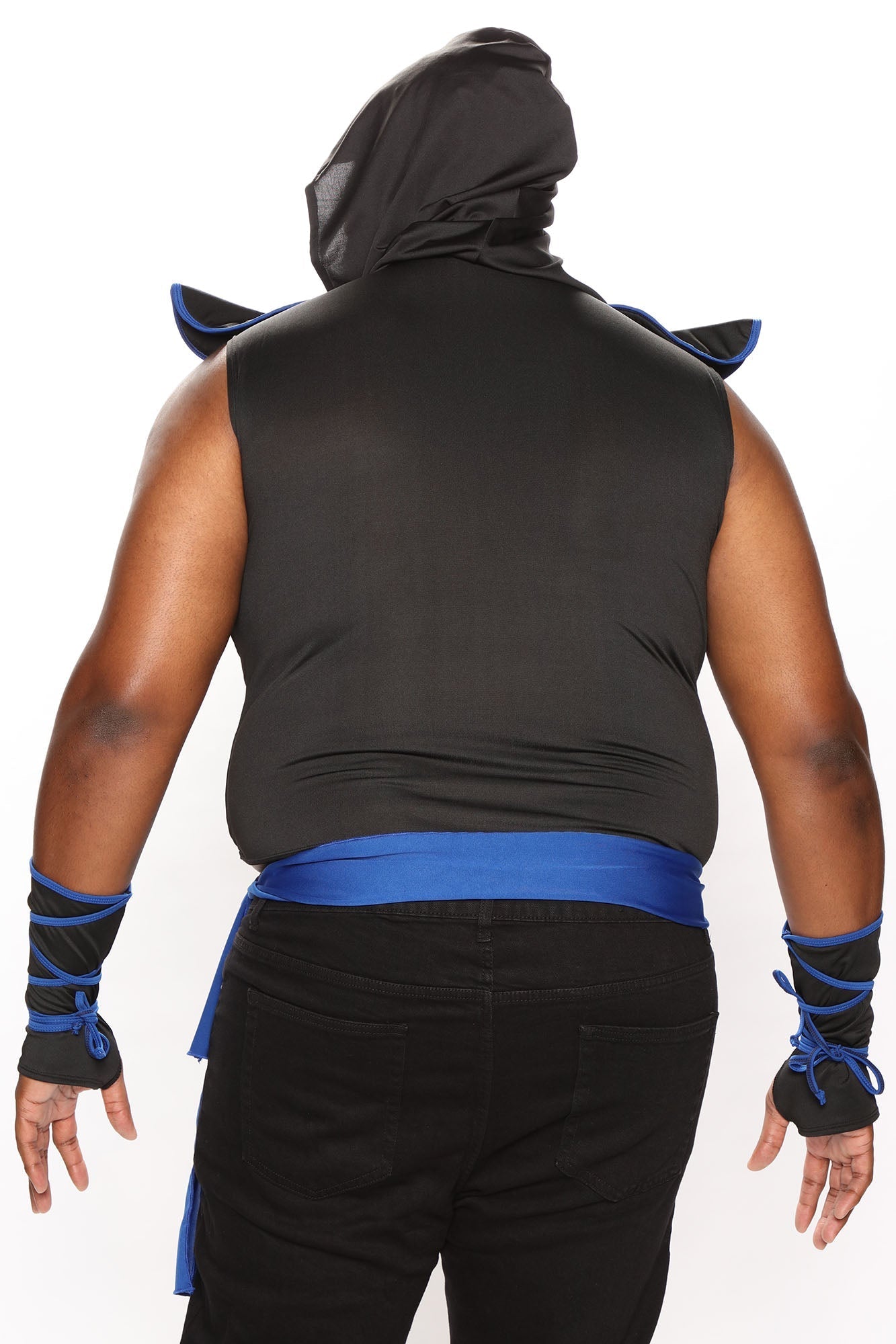 Mens Dragon Ninja Costume Set with Hooded Tunic and Gauntlets