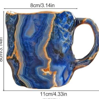 Mineral Crystal Coffee Mug with Insulating Thick Walls and Microwave Safe, 350-450ml