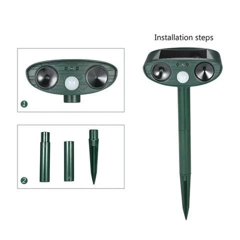 Deer Repellent with Solar Motion Sensor and Ultrasonic Pulses, 4-Pack