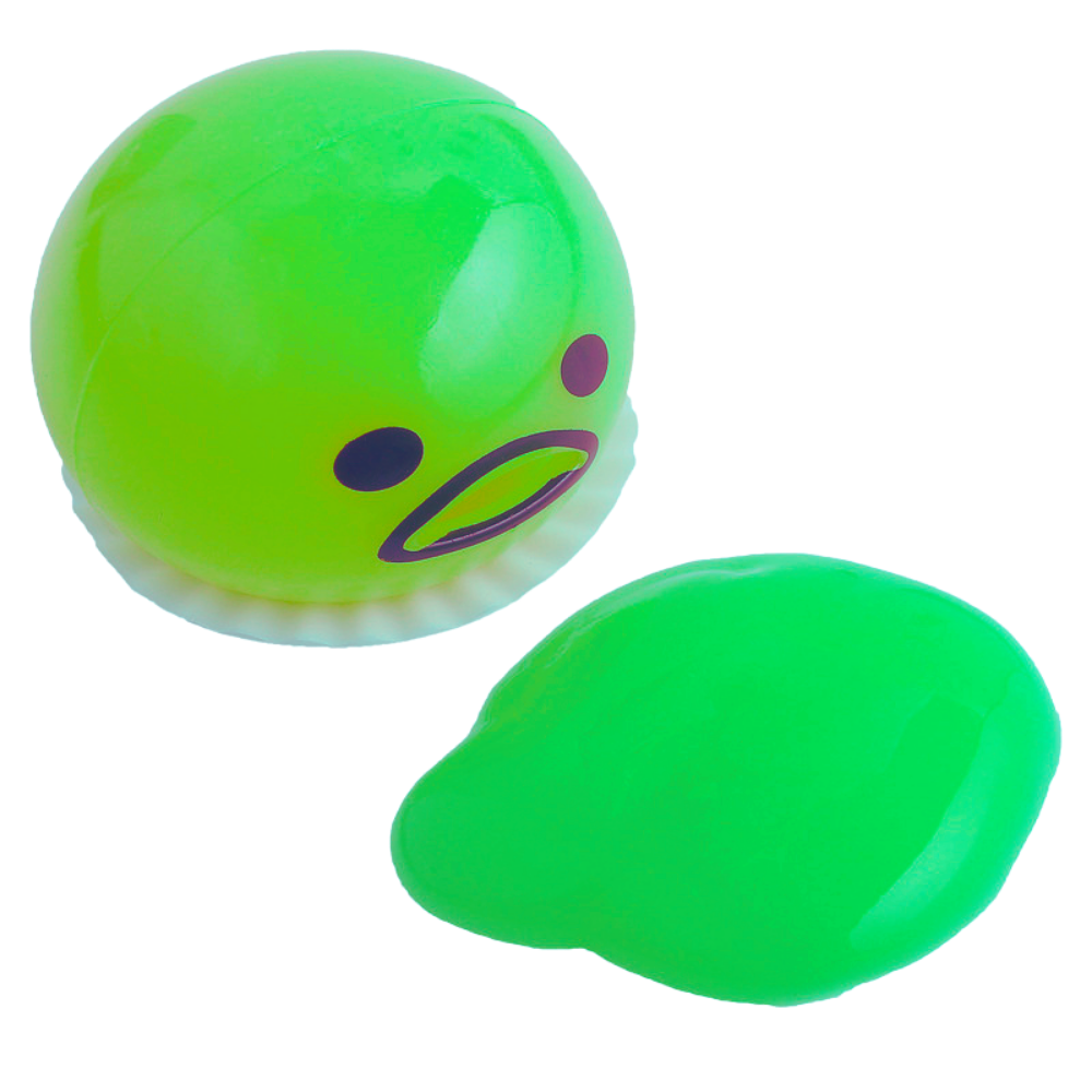 Vomiting Egg Toy with Projectile Goo Action and Suction Feature, 4 Colors