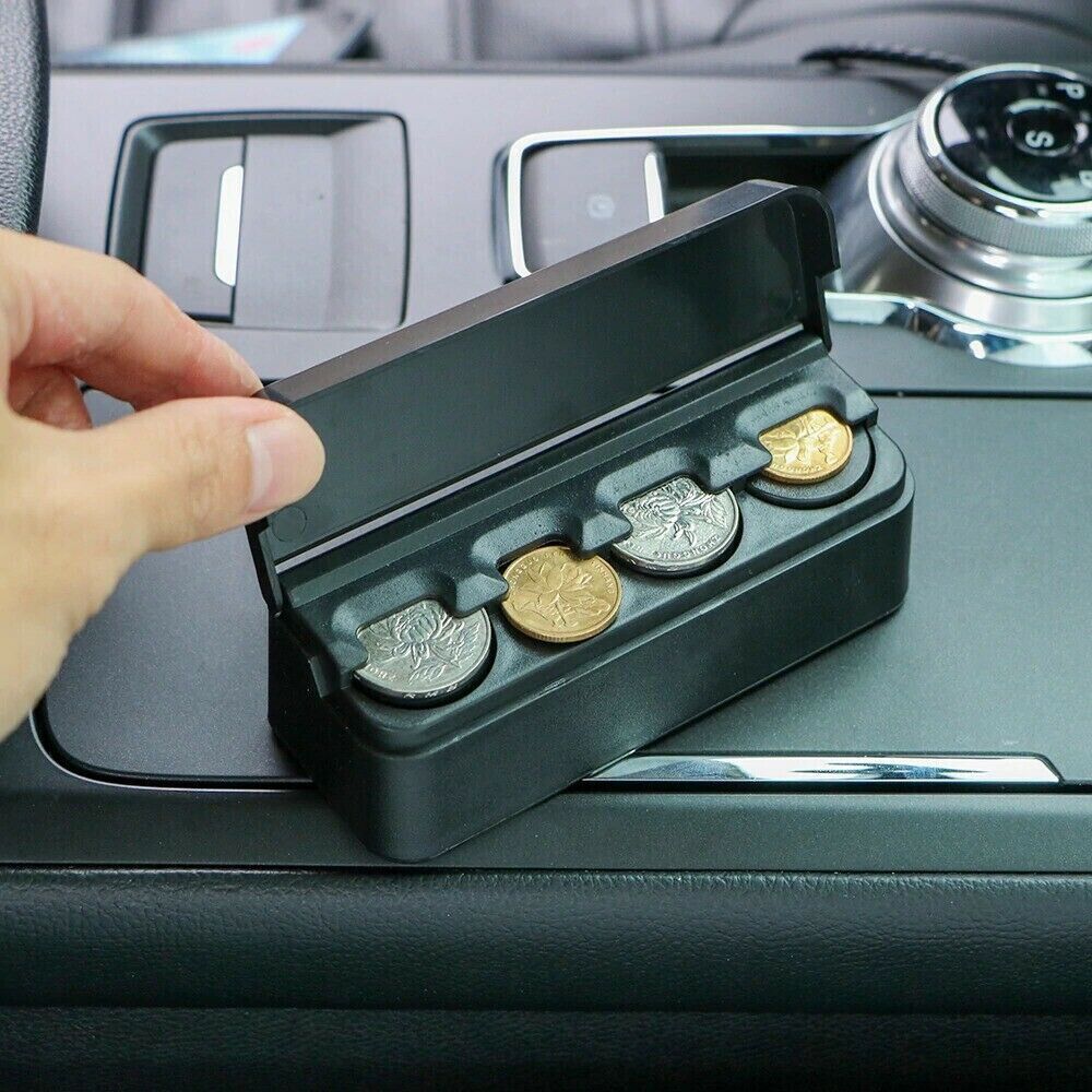 Coin Holder with Snap Closure and Quick Access Release for Car Storage