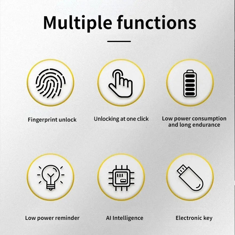Fingerprint Padlock with 10-Print Storage and Zinc Alloy Body, 0.2 Second Recognition