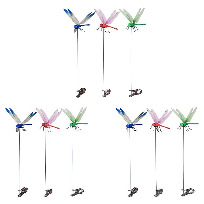 Realistic Dragonfly Clip with Metal Fastener and 3D Printed Wings for Insect Deterrent