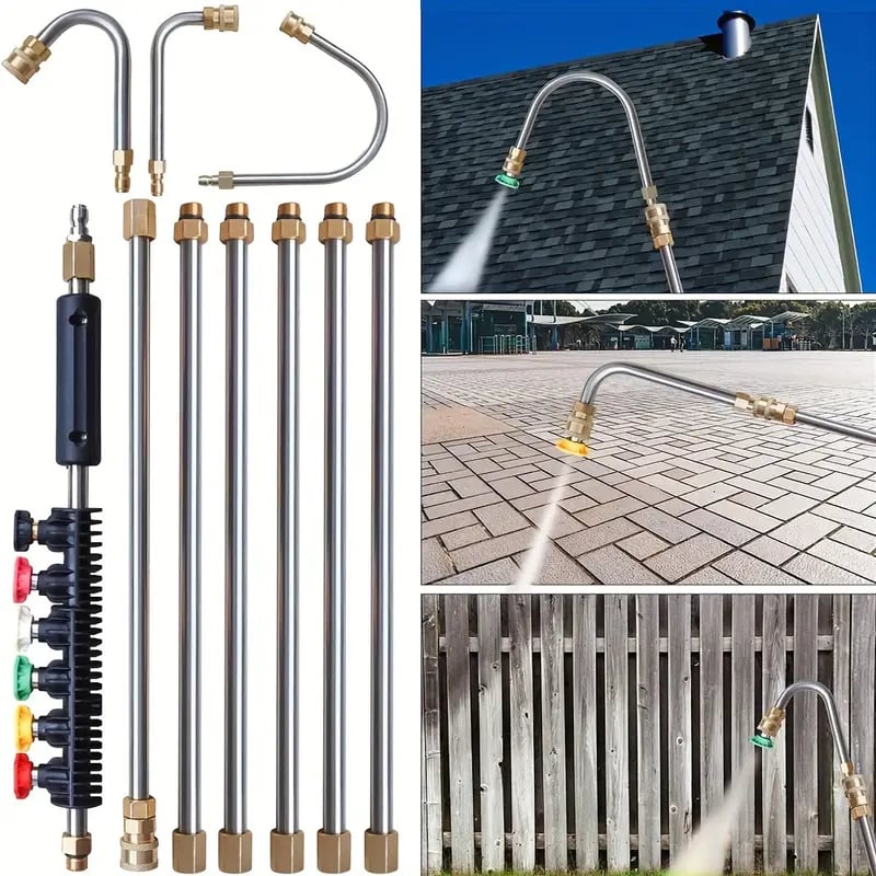 Mygametables 4000 PSI Telescoping High Pressure Washer Wand Set for Gutter, Roof, and Wall Cleaning