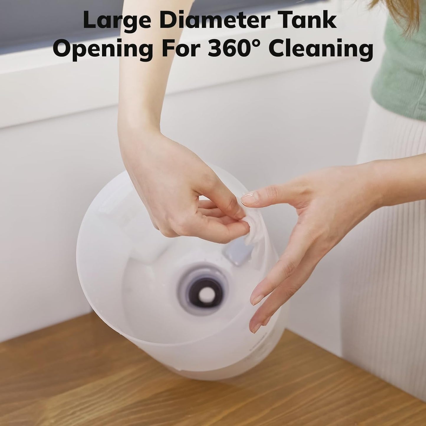Ultrasonic Cool Mist Humidifier with 24-Hour Runtime and Night Light for Large Rooms