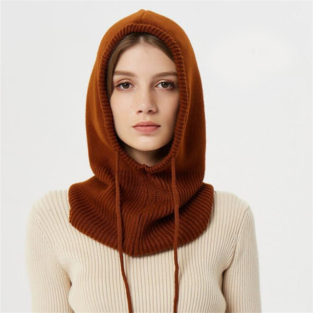 Cashmere Hooded Hat with Adjustable Drawstring and Packable Lightweight Design