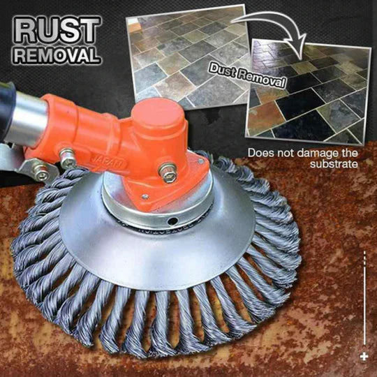 Carbon Steel Weed Brush and Trimmer for Lawns, Driveways, and Paths