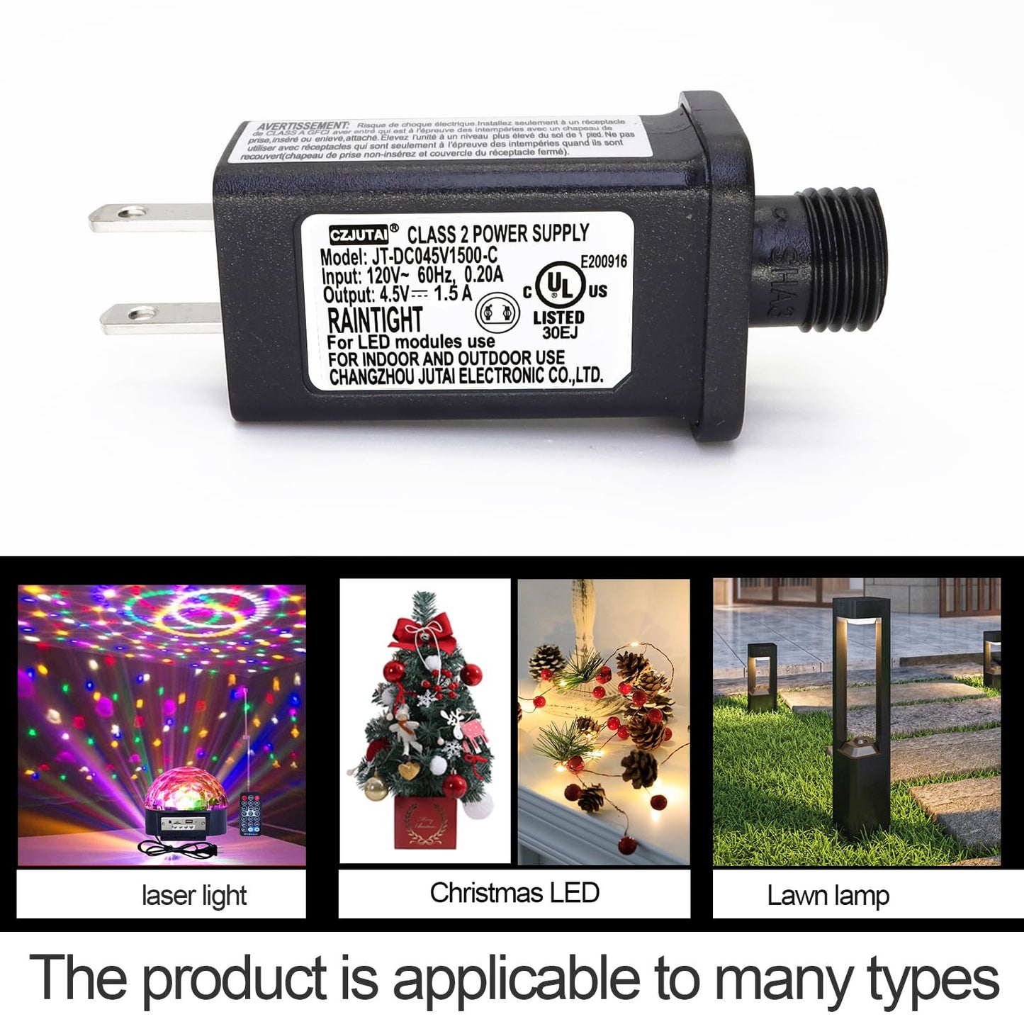 4.5V DC Power Adapter with IP44 Weather Resistance and 1.5A Output for Outdoor Displays
