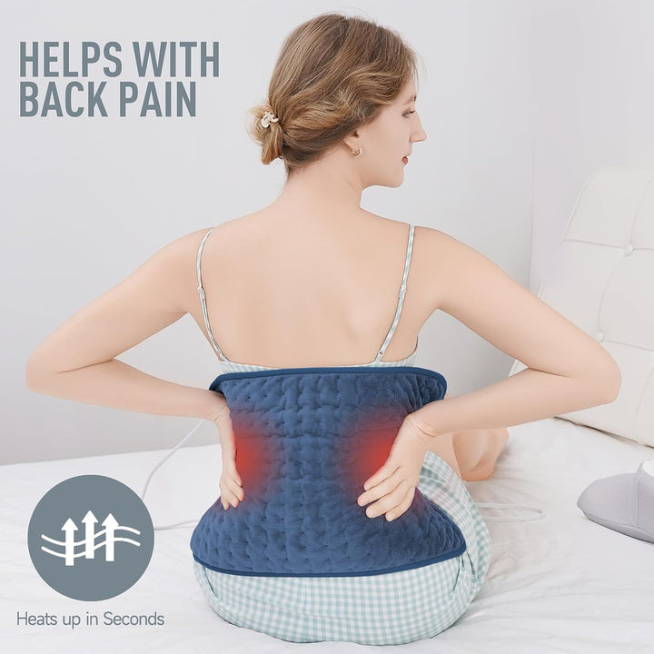 Electric Heating Pad for Back Pain Relief with Massaging Heat