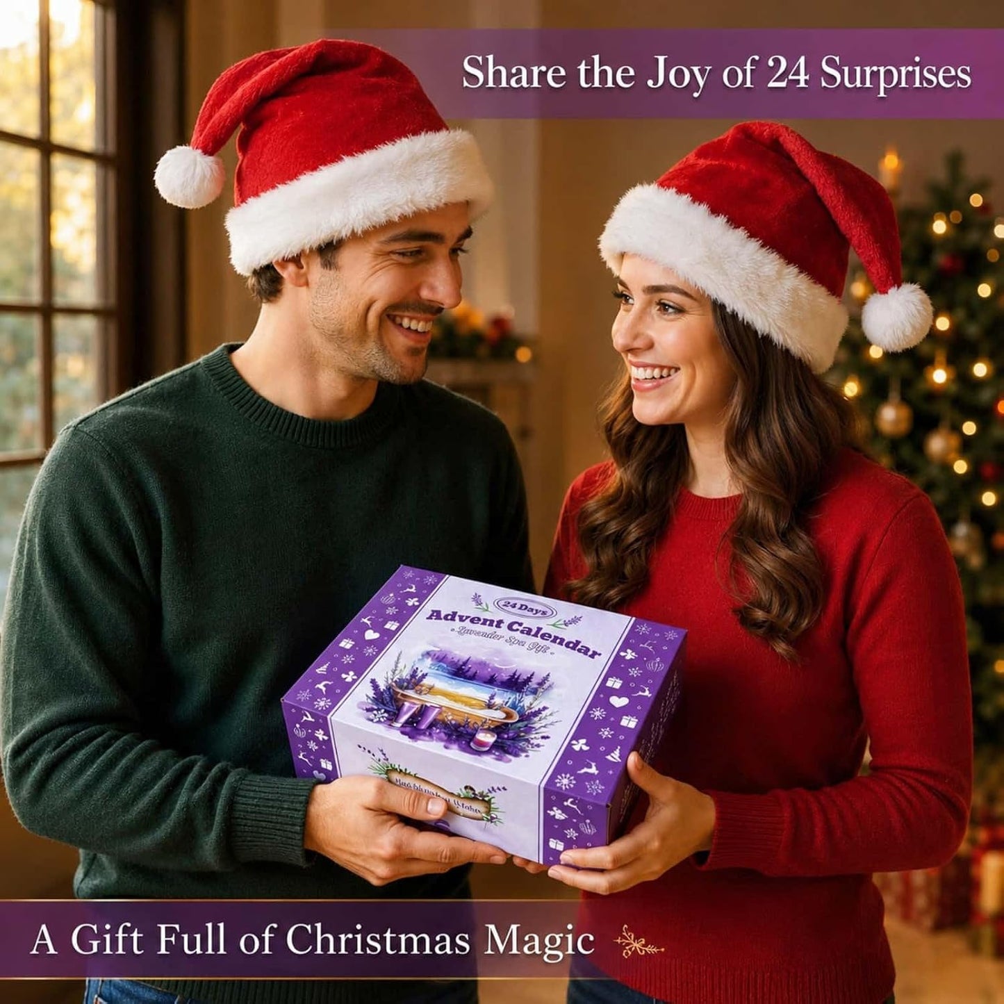 Lavender Spa Advent Calendar with 24 Daily Gifts and Skincare Items