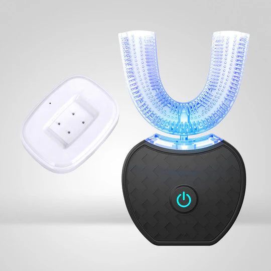 Sjbackyard Ultrasonic Electric Toothbrush, U-Shaped Blue Light Cleaner