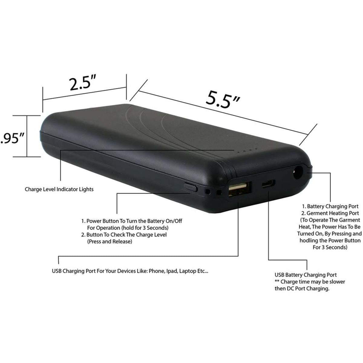 Mens Heated Hoodie with 3 Heat Settings and Glove Connections, 7-Hour Battery