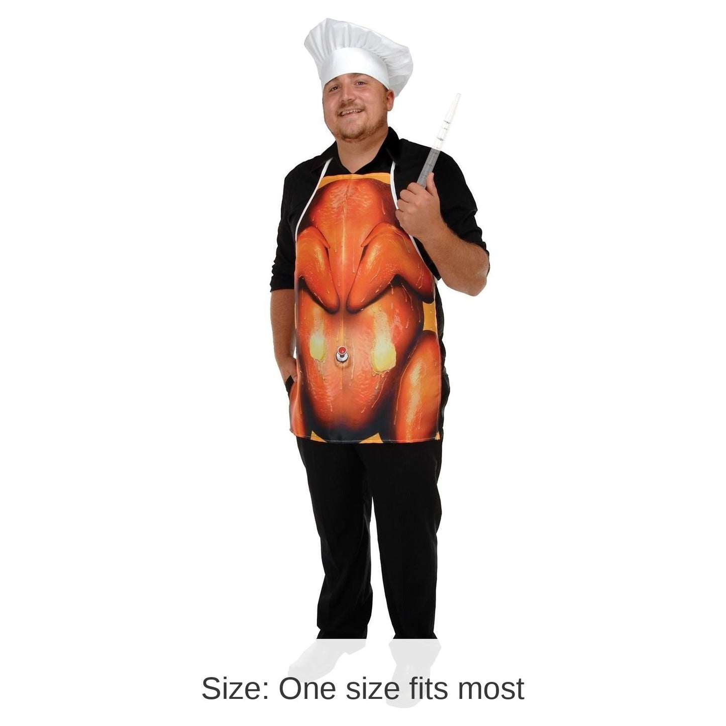 Orange Thanksgiving Apron 6-Pack with Head Loop and Waist Tie