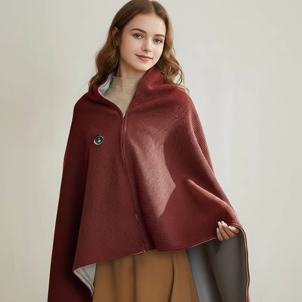 Heated Shawl Wrap with Eight Zone Carbon Fiber and Three Temperature Settings