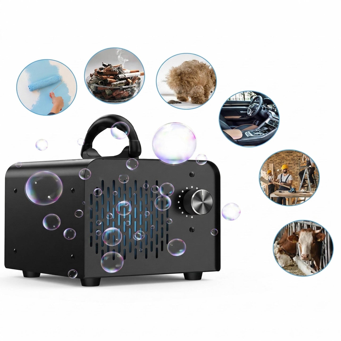 Ozone Generator, Odor Eliminator 70000mg, High Capacity Ozone Machine, Odor Removal Up to 6000 Sq.Ft, Ionizer Ozonator for Smoke, Car, Basement and Pet Room
