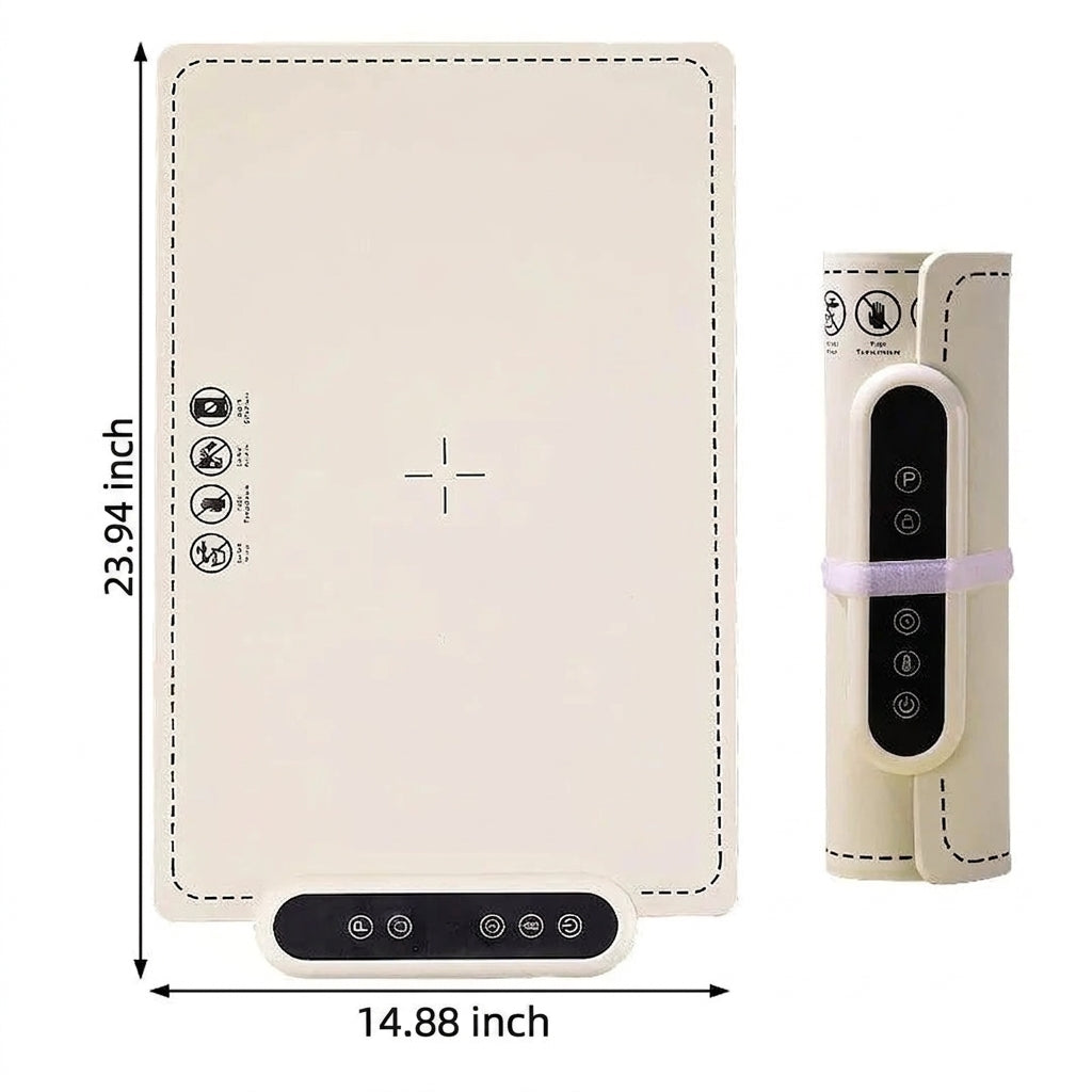 Electric Food Warmer Mat, 6 Temperature Settings, 24 Hour Timer, Countertop Heating Pad for Meals & Dishes