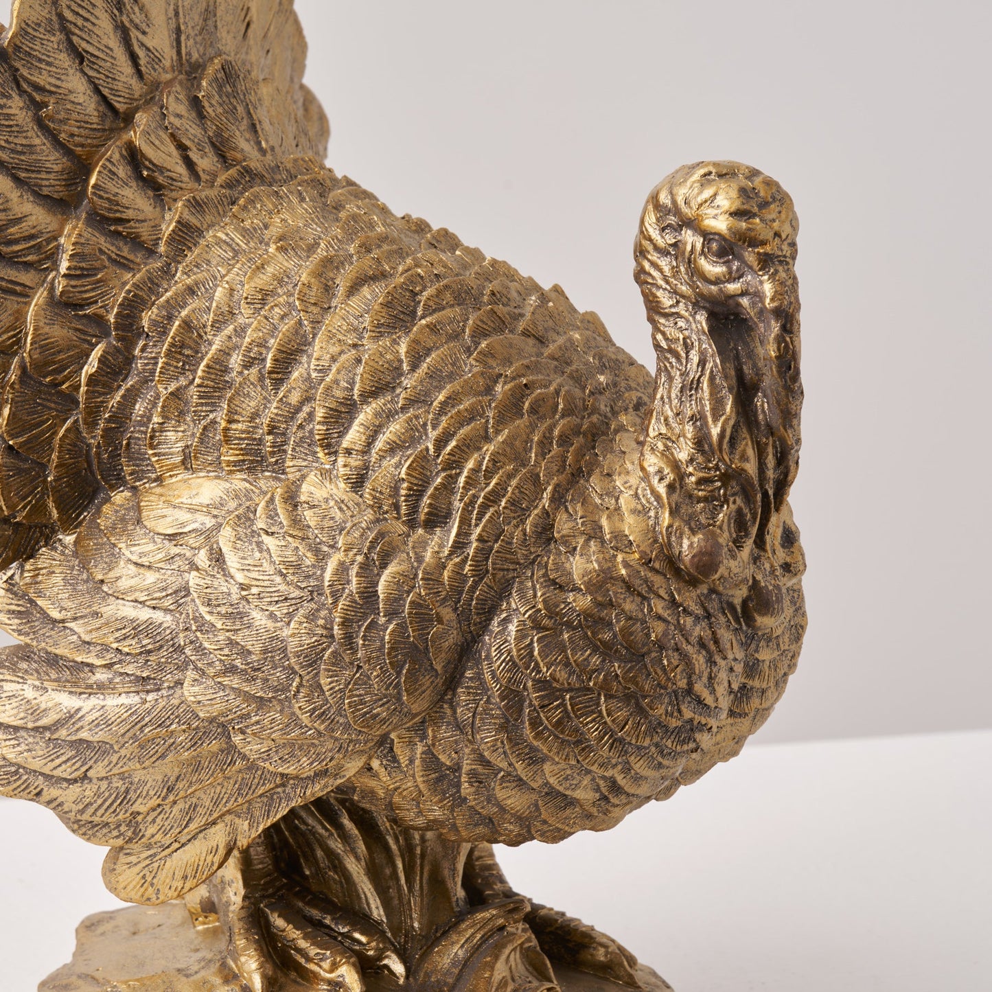 Bronzed Turkey Centerpiece for Fall Tabletop Display, 10 Inches