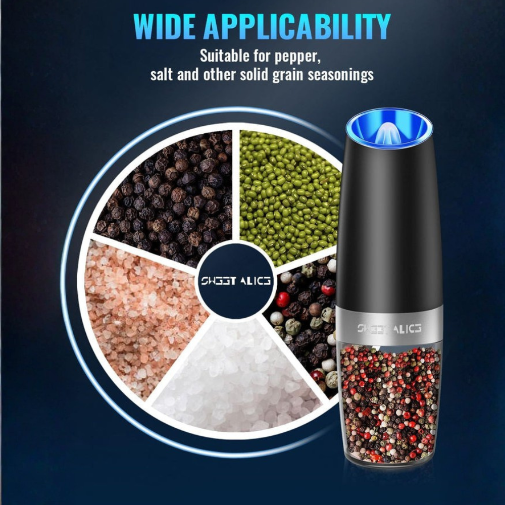 Electric Salt And Pepper Grinder with Gravity Sensor and Adjustable Coarseness