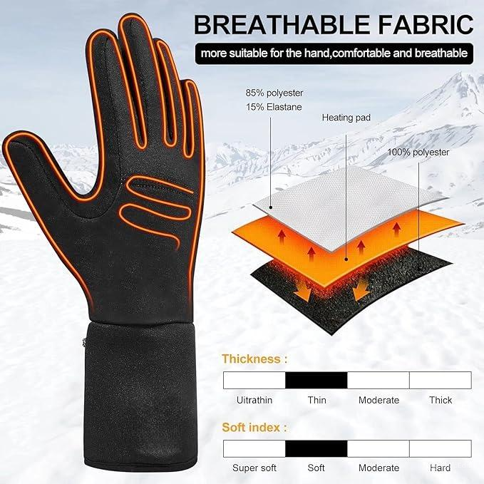 Mygametables Thin Heated Glove Liners with Rechargeable Batteries