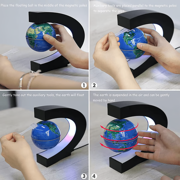 Mygametables Magnetic Floating Globe With LED Light