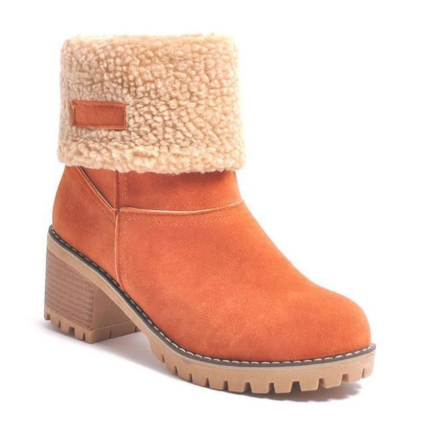 MGT Womens Block Heel Snow Boots Warm & Stylish