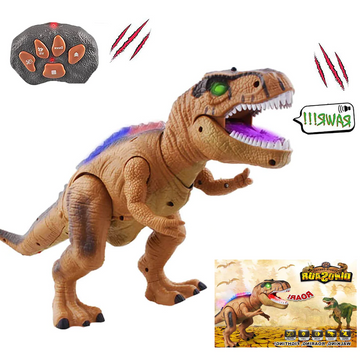 MGT Remote Control T-Rex Dinosaur Toy LED Light Up, Walking & Roaring