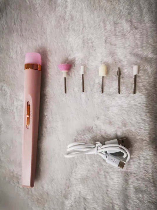 Electric Nail File with Five Interchangeable Bits and LED Light, Rechargeable