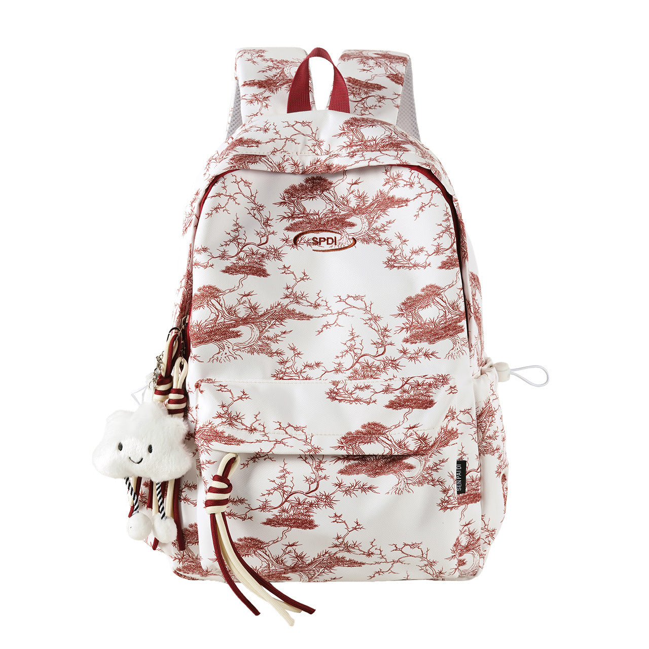 Backpack with Artistic Print and Padded Straps, Weather Resistant Fabric