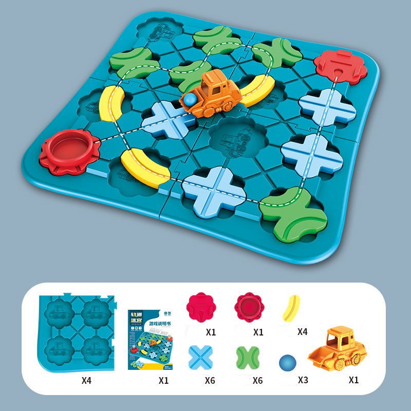 Interlocking Block Puzzle with Movable Vehicle and Street Layout for Spatial Learning
