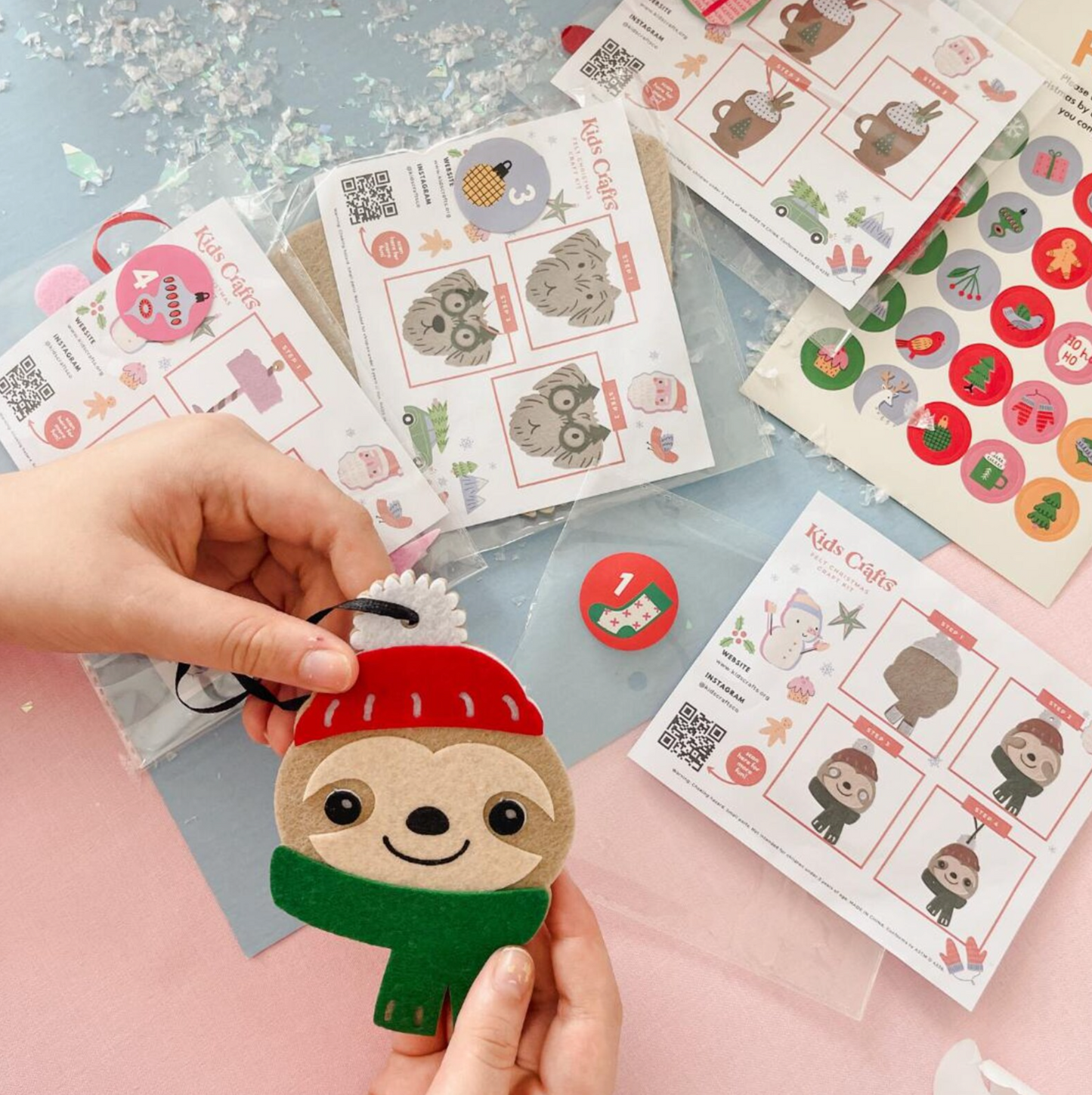 Felt Ornament Advent Calendar with 25 Daily Craft Kits and Sticker Countdown