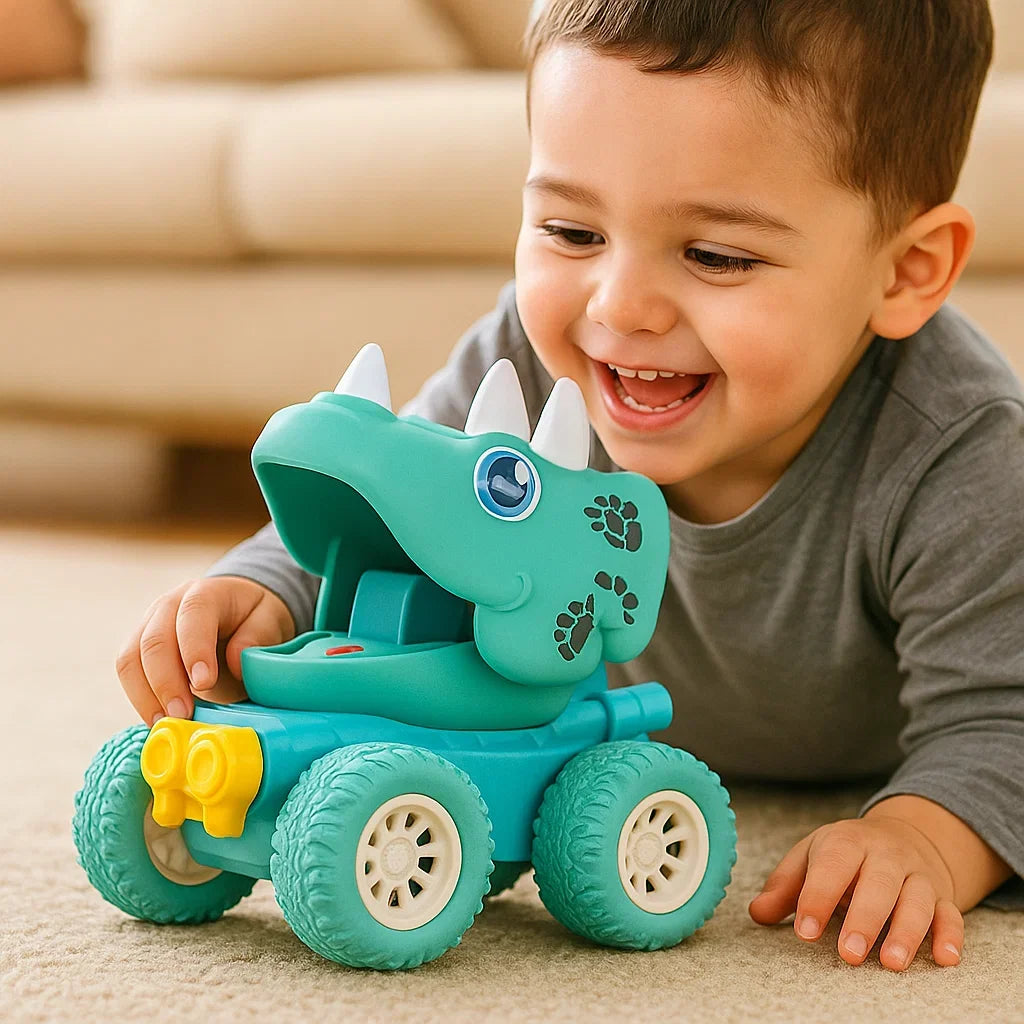 Dinosaur Push Truck with Rolling Wheels for Indoor and Outdoor Play