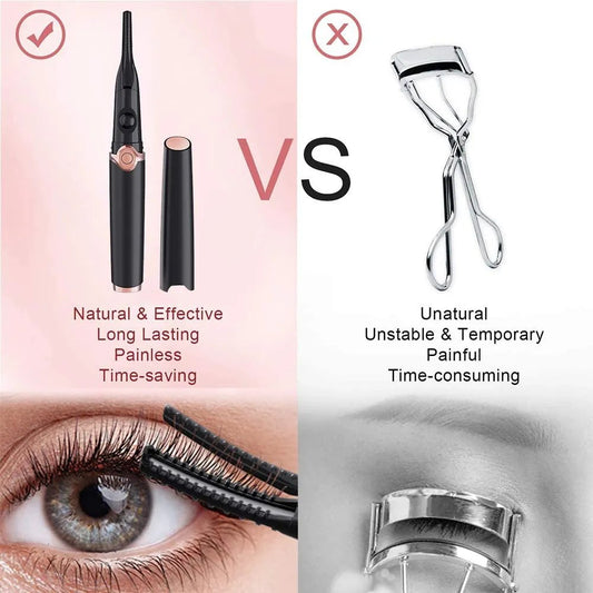 Heated Eyelash Curler with 3 Temperature Settings and Rechargeable Battery