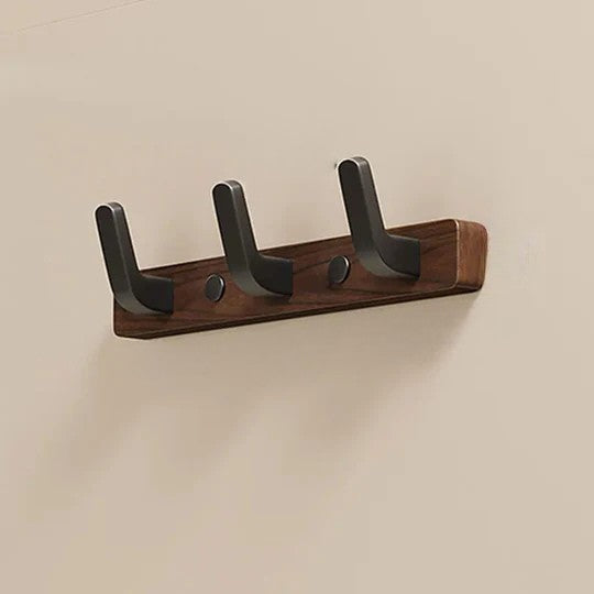 Minimalist Wall Mounted Coat Hook in Wood and Metal