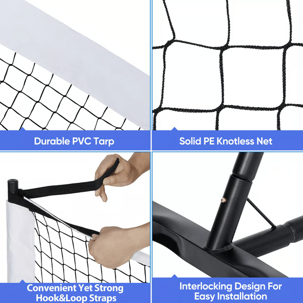 22ft Portable Pickleball and Tennis Net with Stand and Carry Bag for Outdoor Play