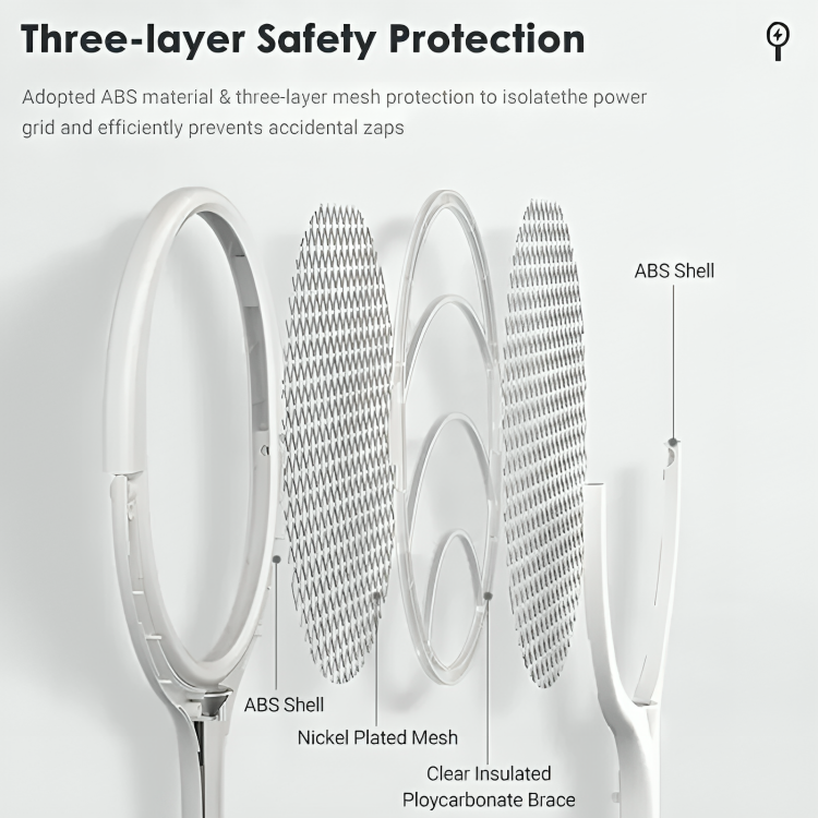 Electric Fly Swatter with Five Modes and Adjustable Head, Foldable Rechargeable
