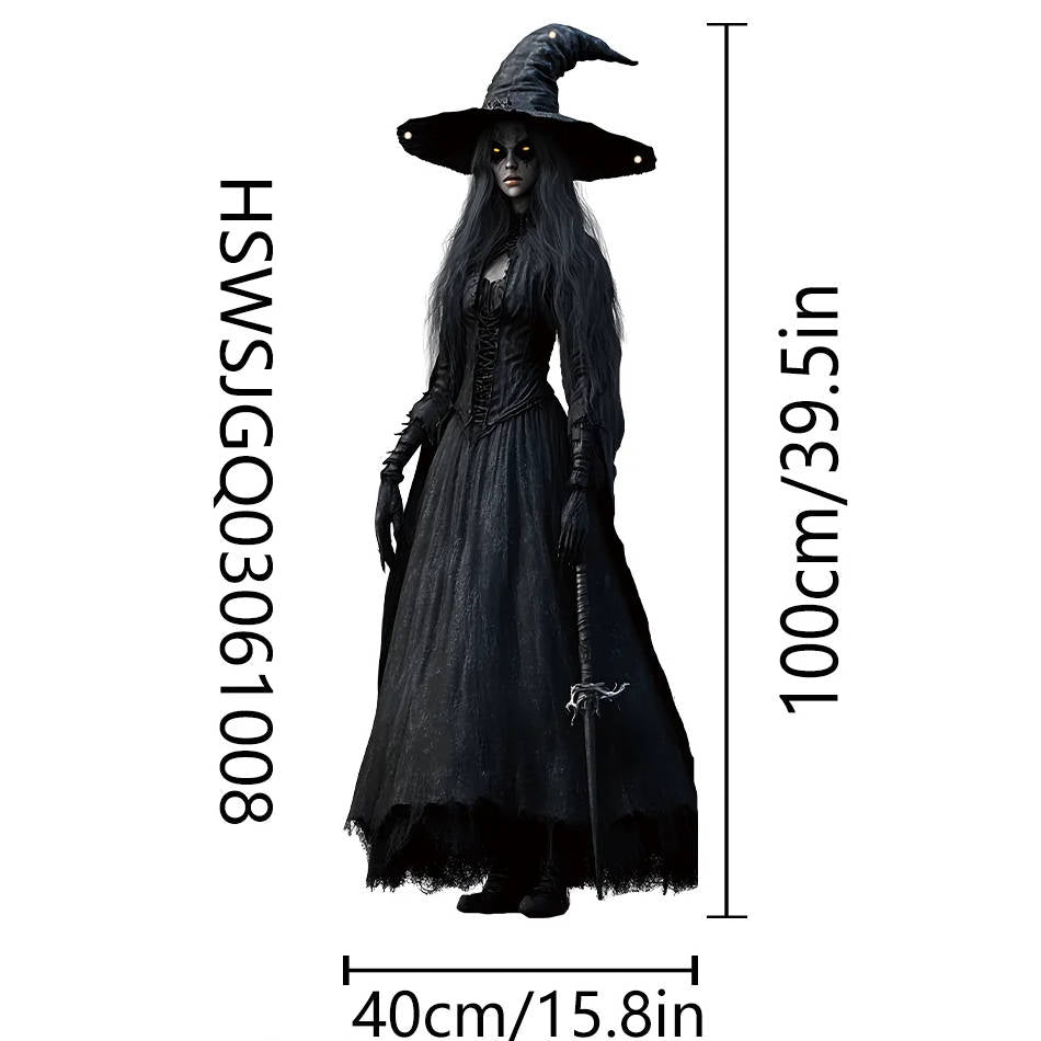 Skull Bride Halloween Hanging Decoration with Weather Resistant Fabric and Included Hooks