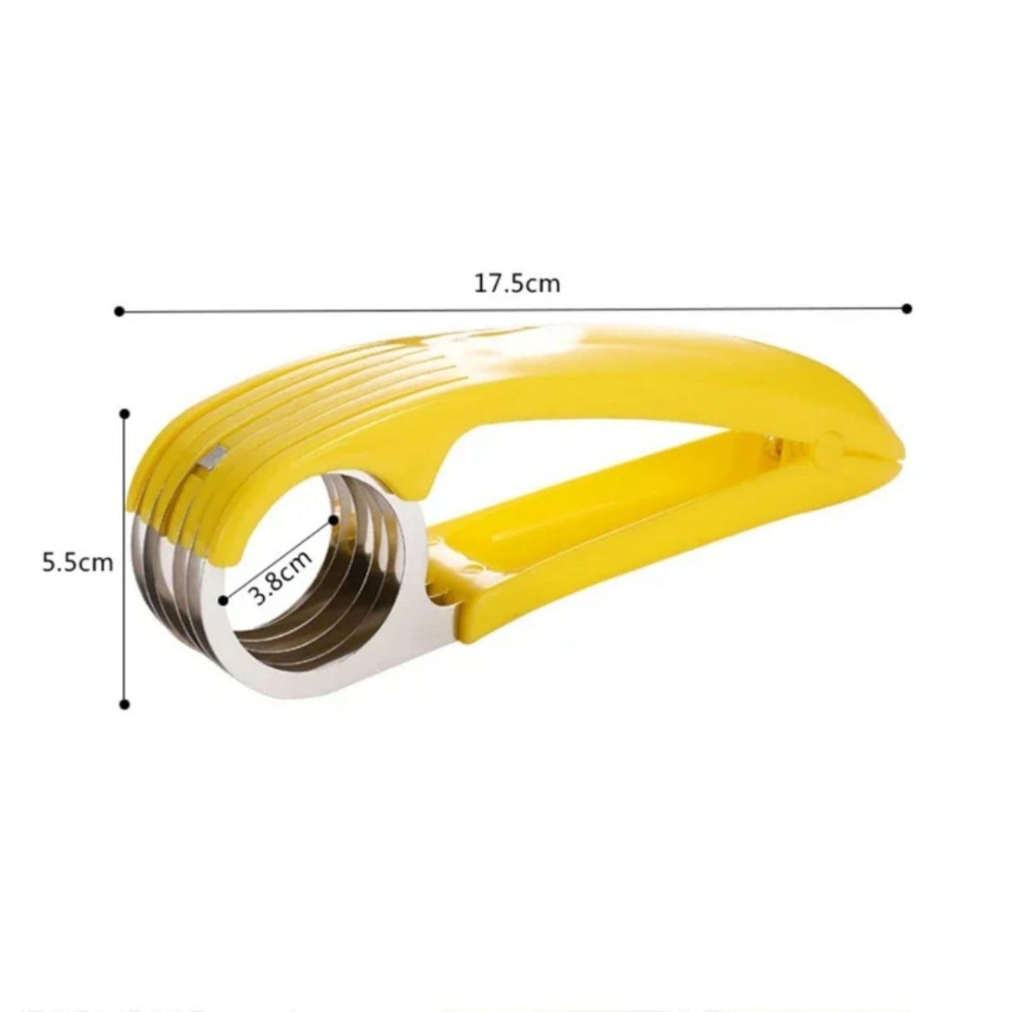 Curved Blade Banana Slicer with Angled Handle for Fruits and Vegetables