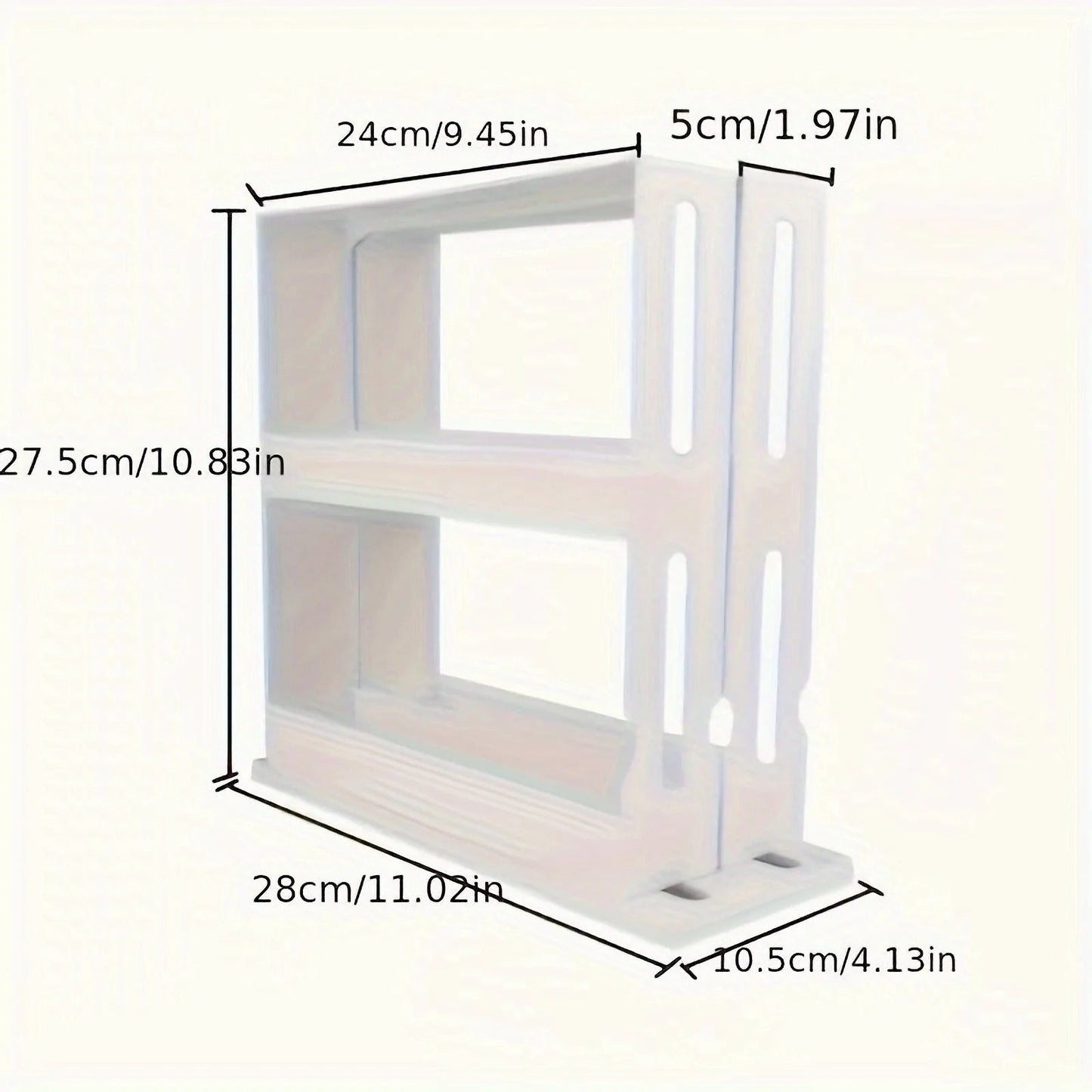 Two Tier Spice Rack with 90 Degree Swivel Shelves and Anti Slip Base