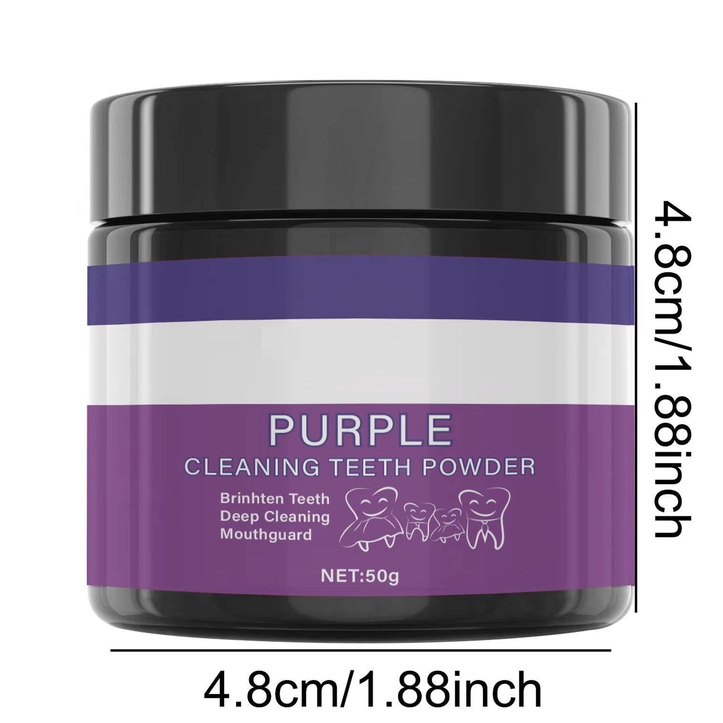 Tooth Whitening Powder with Color Correcting Purple and Baking Soda Deep Clean