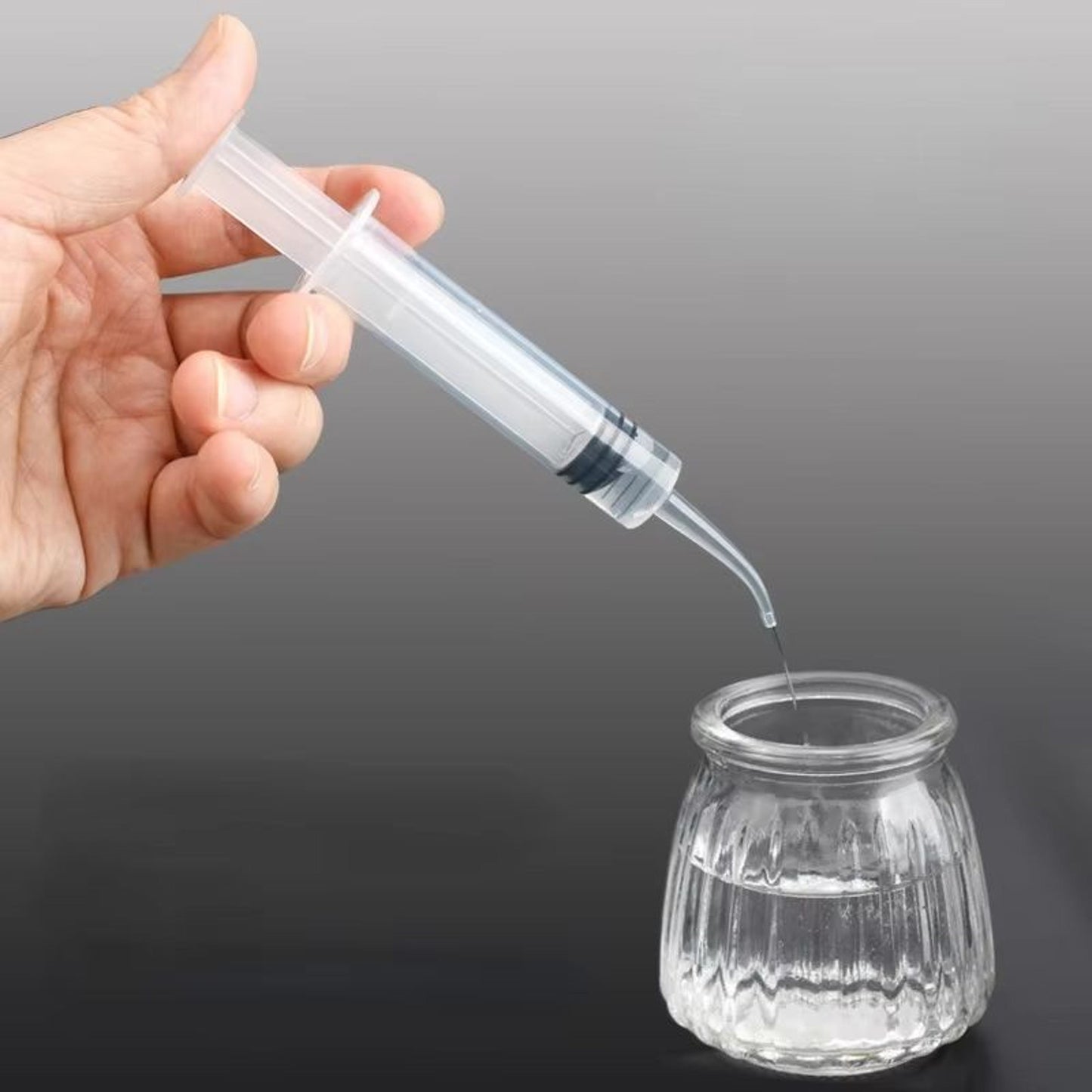 Ear Irrigation Syringe with Angled Rubber Tip and Controlled Plunger, 12mL Capacity