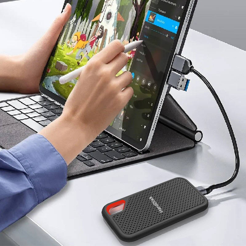 Portable External SSD, High Speed Shockproof Solid State Drive, Compact External Storage for Files, Photos, Videos and Backups