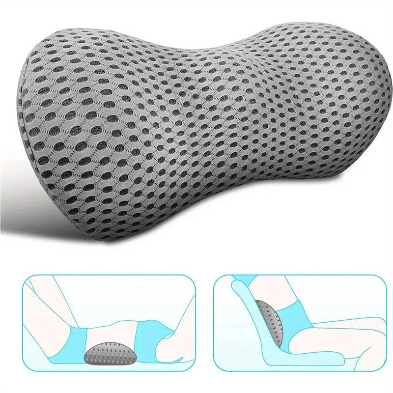 Office Chair Lumbar Support Pillow, Memory Foam Backrest Cushion for Lower Back Support