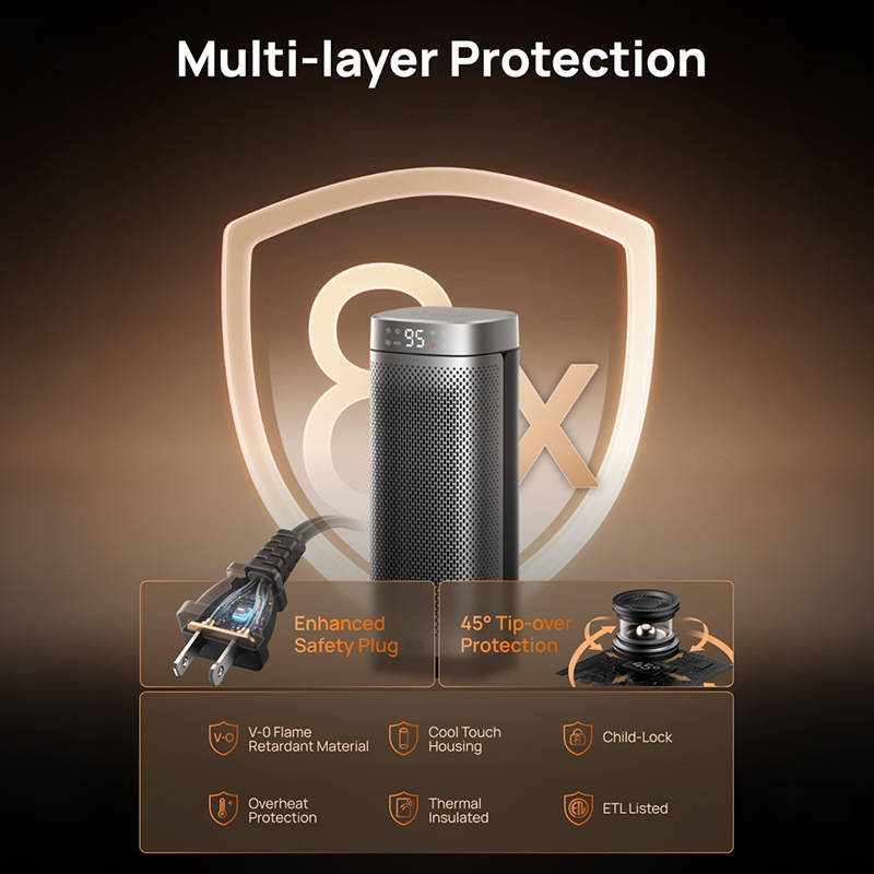 Space Heaters for Indoor Use, Portable Electric Heater with Adjustable Thermostat for Home, Office & Bedroom