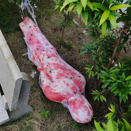 59-Inch Hanging Cocoon Corpse with Integrated Warm String Lights for Halloween