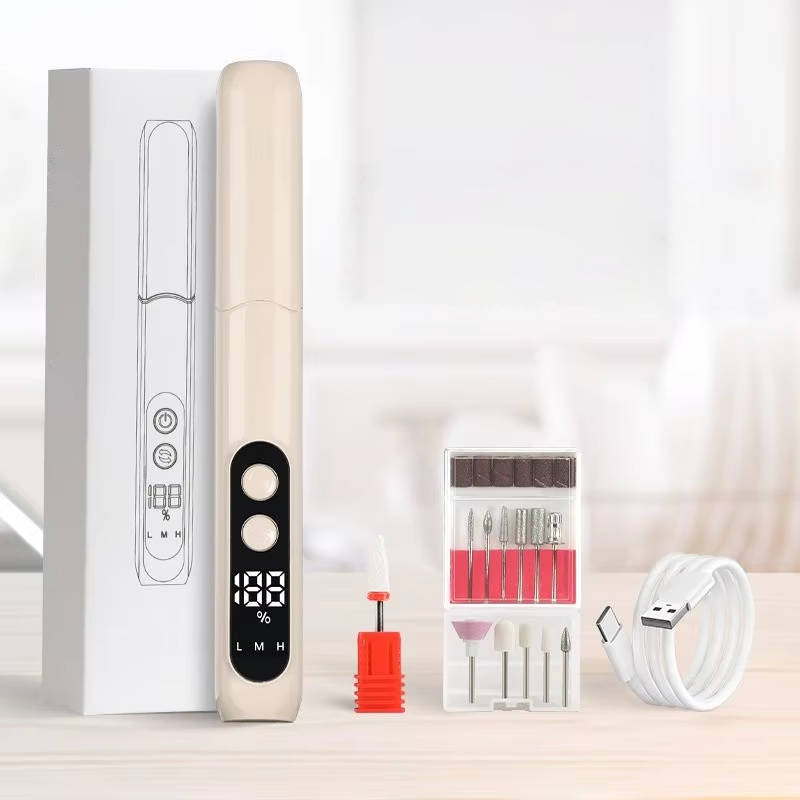 Portable Electric Nail Drill Kit, Professional Manicure and Pedicure Polishing Set for Acrylic, Gel and Dip Nails with Drill Bits