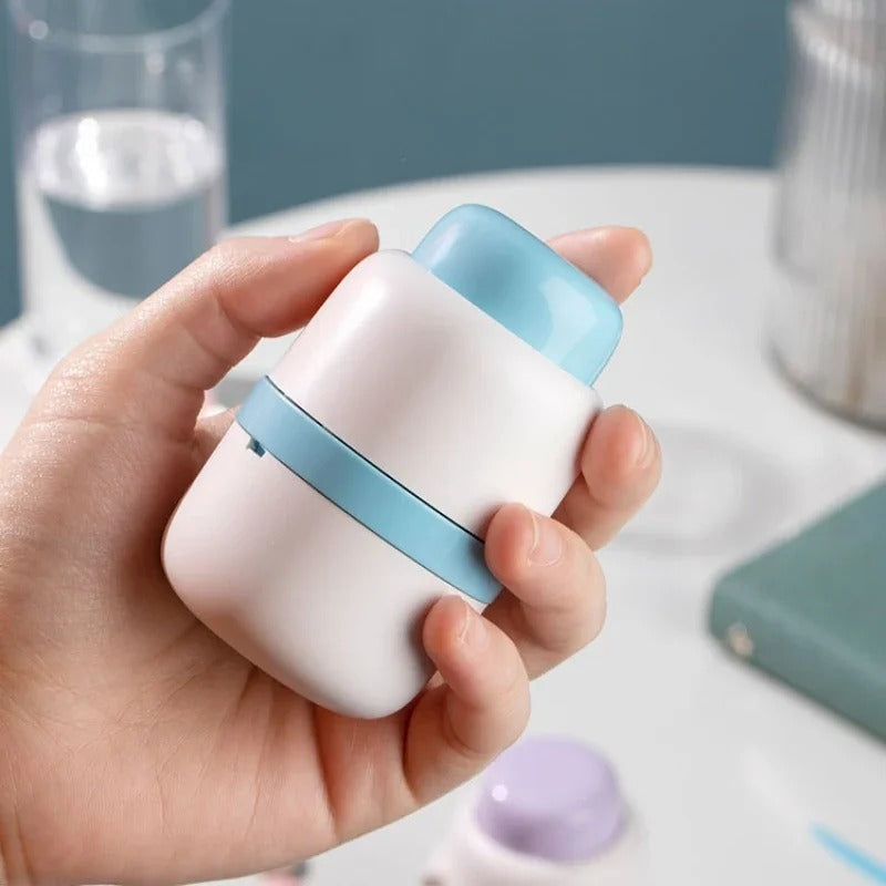 Pill Splitter with Stainless Steel Blade and Storage Compartments, Safety Lock
