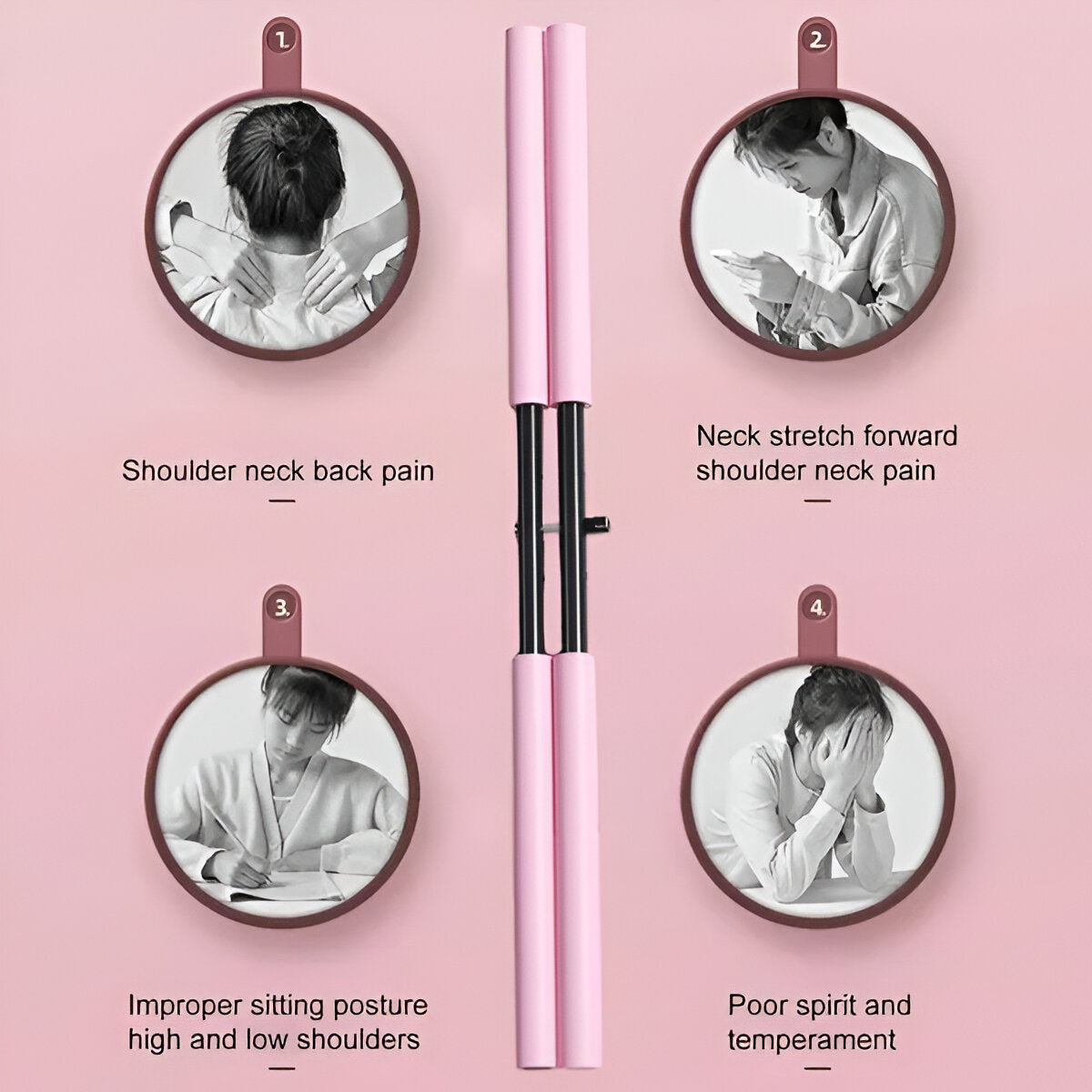 Adjustable Posture Stick with Foam Padding and Stainless Steel Construction