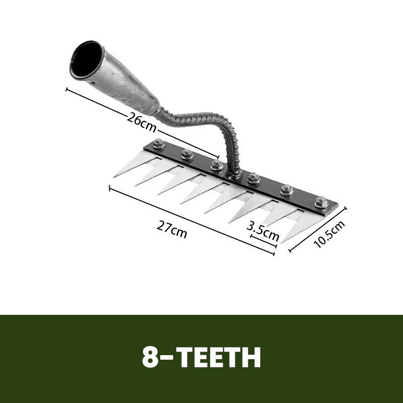 Carbon Steel Rake Head with Interchangeable Mount and Rust-Resistant Finish, Various Sizes
