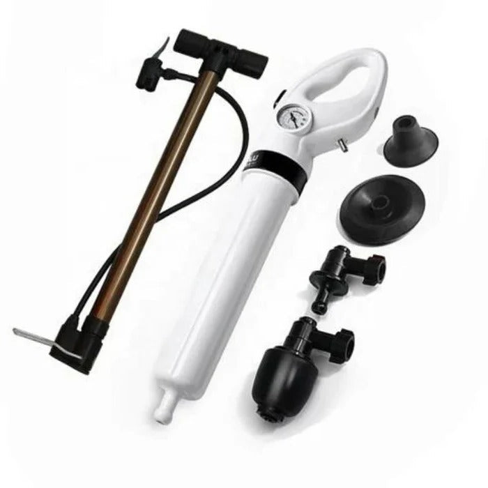 Manual Drain Unblocker with Compressed Air Pump and Universal Nozzle