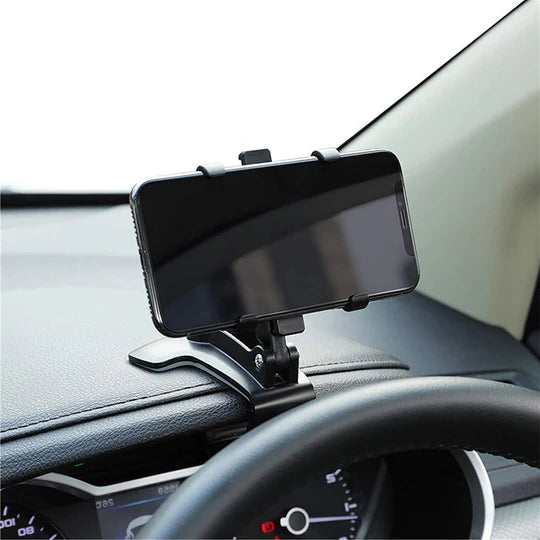Universal 360 Degree Car Phone Holder for Sunshade, Mirror, and Dashboard Mount